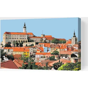 Malování podle čísel Painting Queens, Malování podle čísel, Zámek Mikulov, 60 × 80 cm, vypnuté plátno na rám
