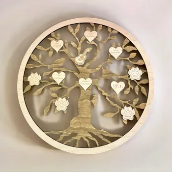 Úložný box JarisWood Strom života velký 50 cm x 50 cm