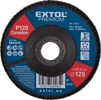 Příslušenství k nářadí EXTOL PREMIUM kotouč lamelový šikmý korundový, O125mm, P120, 8803476