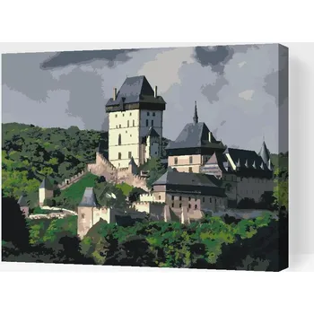 Malování podle čísel Painting Queens, Malování podle čísel, Hrad Karlštejn 3, 60 × 80 cm, bez rámu a bez vypnutí plátna