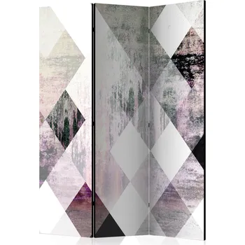 Paraván Paraván - kosočtverečná šachovnice (růžová) Velikost: 135x172 cm, Provedení: Jednostranný