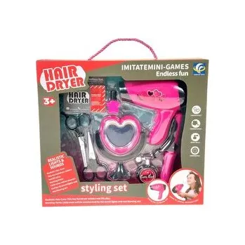 Dětská kuchyňka Kosmetický set s fénem na baterie; 33,5x30x7cm,,