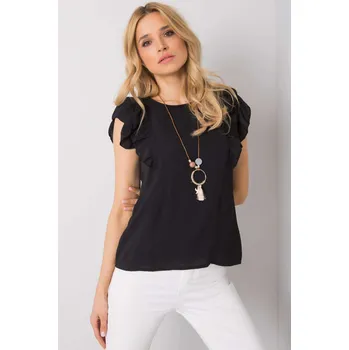 Dámská halenka Och Bella Halenka s výstřihem na zádech černá Velikost: M