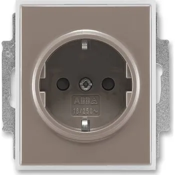 vypínač a zásuvka ABB 5518E-A03459 26 zásuvka s kontakty a s clonkami lungo / mléčná bílá