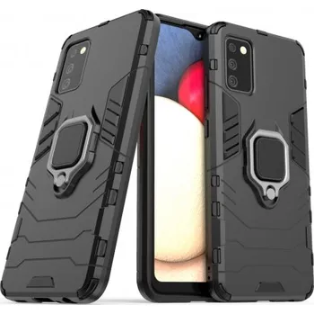 Pouzdro na mobilní telefon MG | MG Ring Armor plastový kryt na Samsung Galaxy A03s, černý