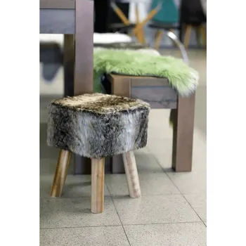 Taburet Kožešinový taburet NAFULA Tempo Kondela