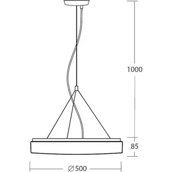 Závěsné svítidlo na strop DELIA T3 PC 52065 průměr stínidla 500mm