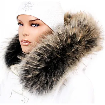 Kožešinový lem na kapuci - límec mývalovec arctic snowtop M 31/9 (70 cm)