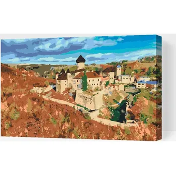 Malování podle čísel Painting Queens, Malování podle čísel, Hrad Sovinec, 60 × 80 cm, vypnuté plátno na rám
