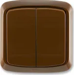 ABB 3558A-52940 H Přepínač dvojitý střídavý, s krytem a rámečkem, řazení 6+6, IP44 hnědá