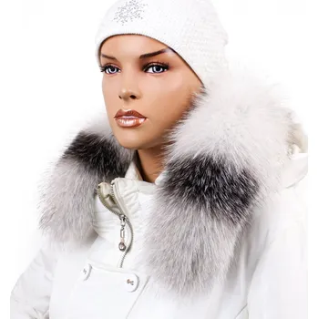 Kožešinový lem na kapuci - límec liška bluefrost white LB 21/13 (66 cm)