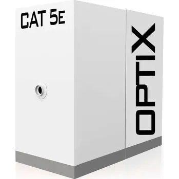 Síťový kabel UTP kabel OPTIX Cat.5e, bal.305m, šedý