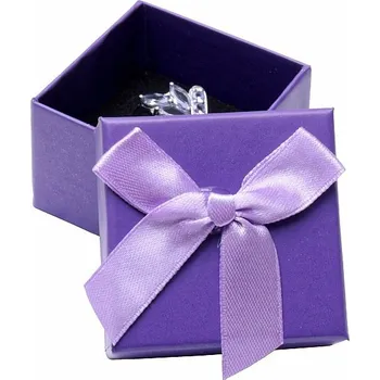 Dárková krabička Papírová dárková krabička fialová na prsteny 5 x 5 cm 5 x 5 x 3,5 cm