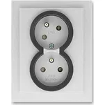 5513M-C02357 72 ABB Neo Tech dvojzásuvka pootočená bezšroubové připojení titanová onyx