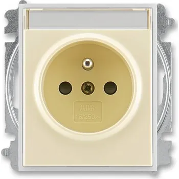 Elektrická zásuvka ABB 5519E-A02352 21 Element zásuvka jedn. chráněná s clon. s bezšr. sv. s popis. polem