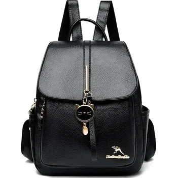 Městský batoh Dámský kožený batoh FL115 Barva (Varianta): Černá