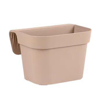 Květináč Truhlík na zábradlí Arke 25 cm - světle karamelový
