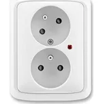 ABB 5593A-C02357 B Zásuvka 2násobná s natoč. dutinou, s přep. ochr., s optickou sig. bílá