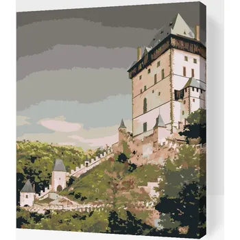 Malování podle čísel Painting Queens, Malování podle čísel, Hrad Karlštejn 2, 60 × 80 cm, vypnuté plátno na rám