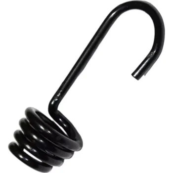 Věšák Háček na gumicuk 6-8 mm, koncovka, černě lakovaný