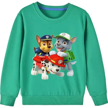 Chlapecký svetr Dětská jednobarevná mikina Tlapková patrola Velikosti: 150 (9T-10T), Barva: zelená