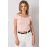 CALBEN Vypasovaná žebrovaná halenka světle růžová Velikost: UNI