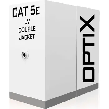 Síťový kabel UTP kabel OPTIX Cat.5e UV Double Jacket, bal.305m, černý