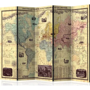 Paraván Paraván Nouvelle Carte Du Monde Dekorhome