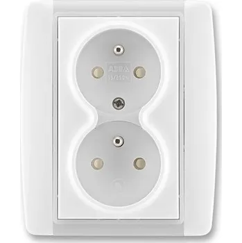 Elektrická zásuvka ABB 5512E-C02359 01 Element zásuvka dvojnásobná chráněná s clonkami