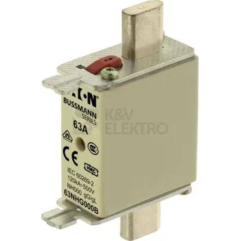 Eaton 63NHG000B Nožová pojistka NH FUSE 63AMP 500V SIZE 000 GG MGL