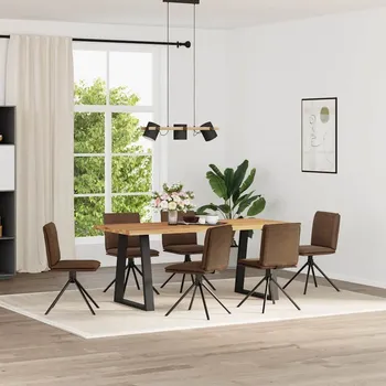 vidaXL Jídelní židle 6 ks hnědé umělá semišová kůže