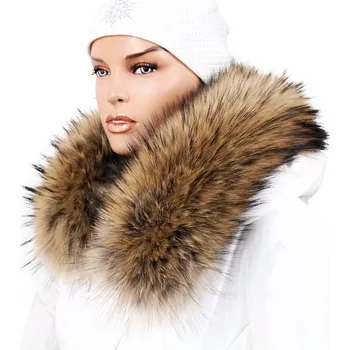 Kožešinový lem na kapuci - límec mývalovec bežový M 01/21 (70 cm)