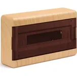 Plastový rozvaděč na omítku 18 modulový IP40 barva světle hnědá s kouřovými dvířky