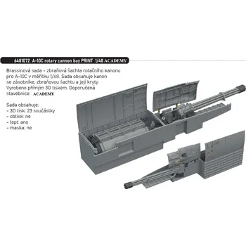 Plastikový model Eduard 1/48 A-10C rotary cannon bay PRINT (ACADEMY)