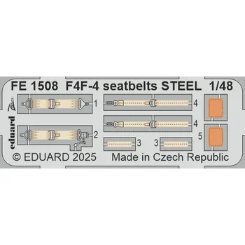 Plastikový model Eduard 1/48 F4F-4 seatbelts STEEL (ACADEMY)