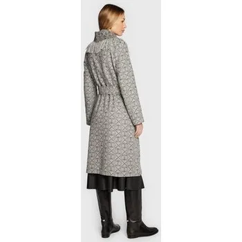 Dámský kabát TWINSET Vlněný kabát 222TT2290 Šedá Regular Fit 42
