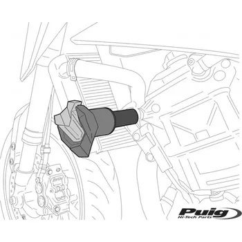 Rám pro motocykl Puig Pádové protektory rámu PUIG R19 22194N černý s šedou gumou