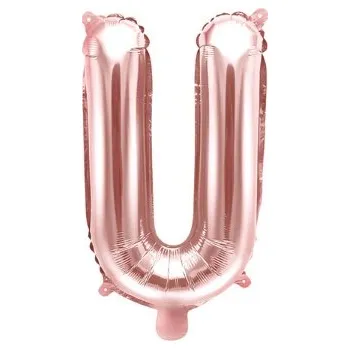 Balónek Foliové písmeno U rose gold 35 cm