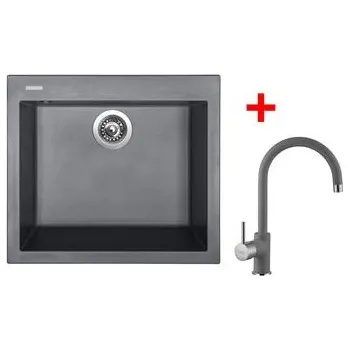 Granitový dřez Sinks CUBE 560 Titanium + Vitalia GR