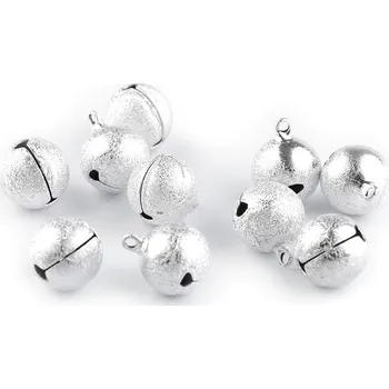 Vánoční dekorace Rolničky Ø20 mm - stříbrná světlá (10 ks)