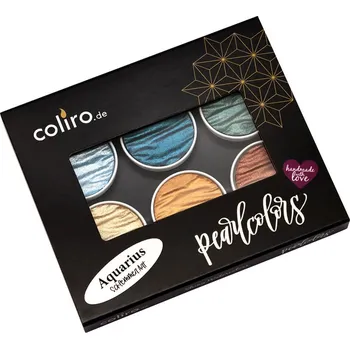 Vodová barva Akvarelové barvy Coliro Pearlcolors - Aquarius, sada 6 ks