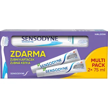 zubní pasta Sensodyne Extra Whitening zubní pasta 2 x 75 ml + zubní kartáček 1 kus