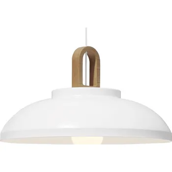 LEOK50V SESSAK LEOK50V Leone 50 K23818L-1V - Nadčasové závěsné svítidlo s ořechovým dřevem Ø50cm, bílá mat Nordlux