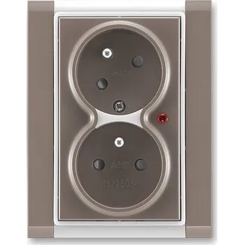 Elektrická zásuvka ABB 5593F-C02357 26 dvojzásuvka s přepěťovou ochranou s optickou signalizací lungo / mléčná bílá