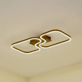 Stropní svítidlo Lucande LED Amiya, 64 cm, černá, hliník - Stropní držák - délka 20 cm, šířka 9 cm, výška 3,5 cm černá, bílá 1 x 26,3 W LED - Doprava zdarma