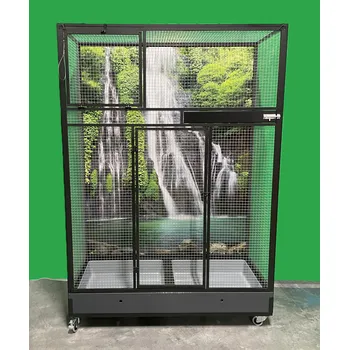 Voliéra POL 4 černý elox., stříbrné pletivo - otočný krmný pult