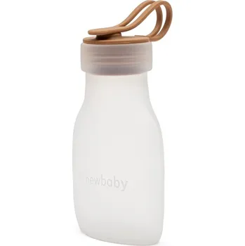 dětská jídelní sada Silikonová lahvička na mateřské mléko New Baby hnědá