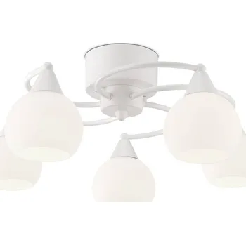 IRIK5V SESSAK IRIK5V Iris K11010-5V - Stropní svítidlo s pěti skleněnými stínidly 5x40W, bílá Nordlux