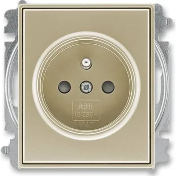 Elektrická zásuvka ABB 5519E-A02357 33H Time Zásuvka jednonásobná, s ochranným kolíkem, s clonkami šampaňská