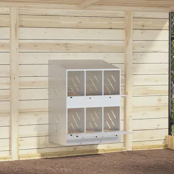 vidaXL Hnízdní box pro kuřata 6 přihrádkami Pozinkovaný stříbrný kov